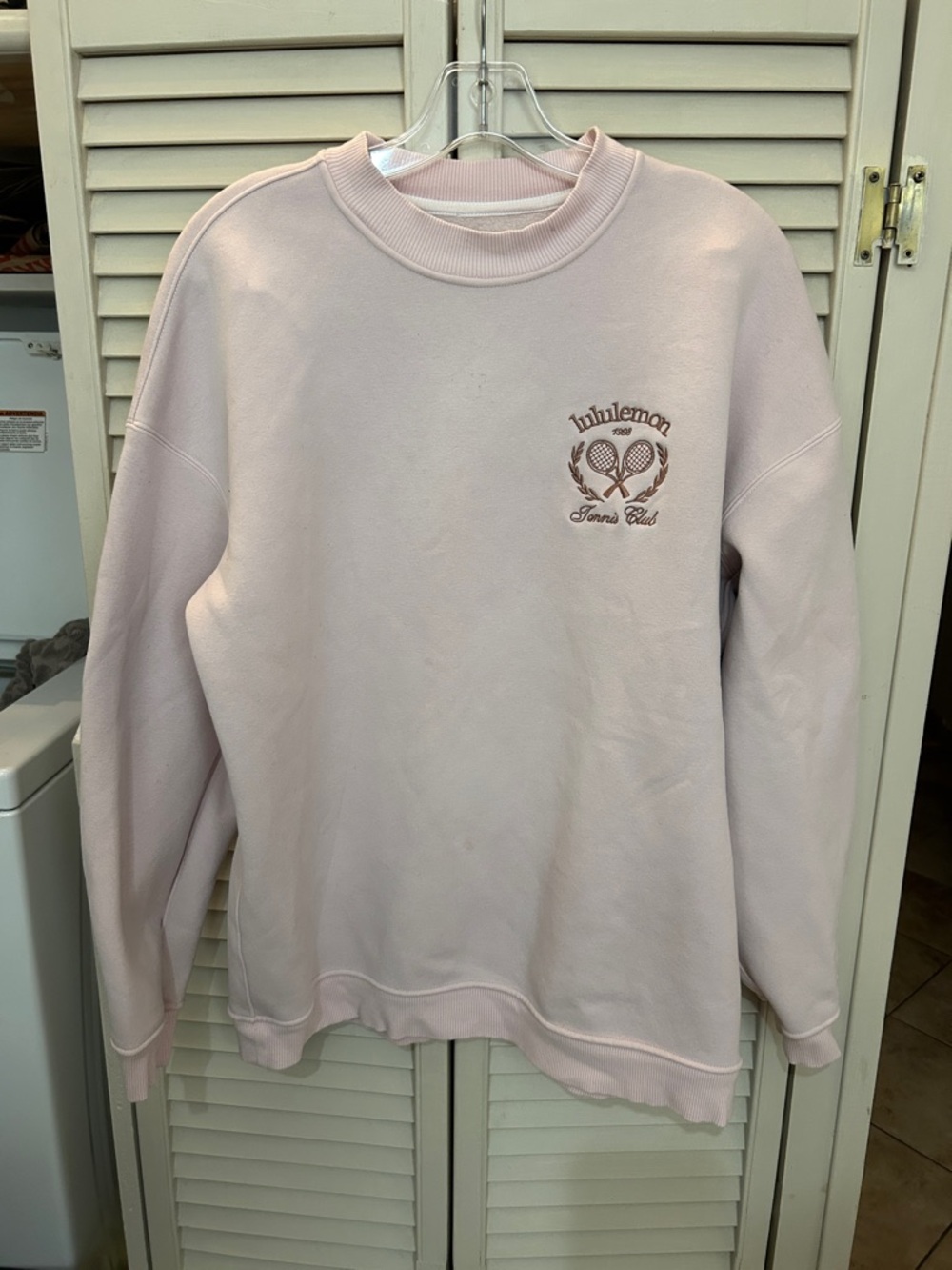 Lululemon strawberry milkshake Tennis Club graphic logo heavyweight crewneck